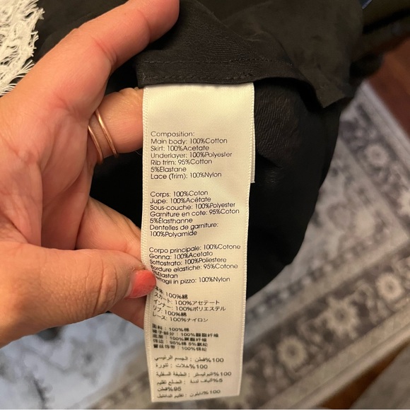 3.1 Phillip Lim Black Midi Dress with White Lace Detail - Picture 11 of 12